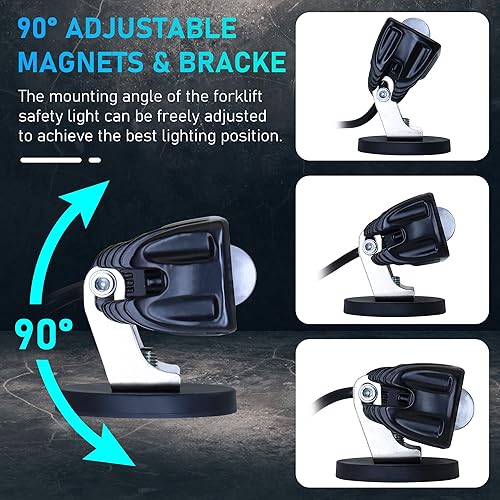 Miniatura 4 de Luces LED para carretilla elevadora, paquete de 2 luces de advertencia de almacén, luces de seguridad para camiones, luces de advertencia de zona