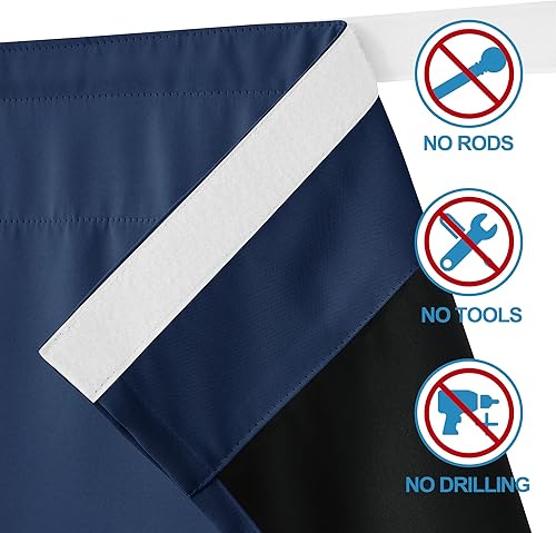 Miniatura 203 de RYB Home 2 paneles de cortinas de privacidad para puerta francesa, cortinas de oscurecimiento de habitación y cortinas con aislamiento térmico