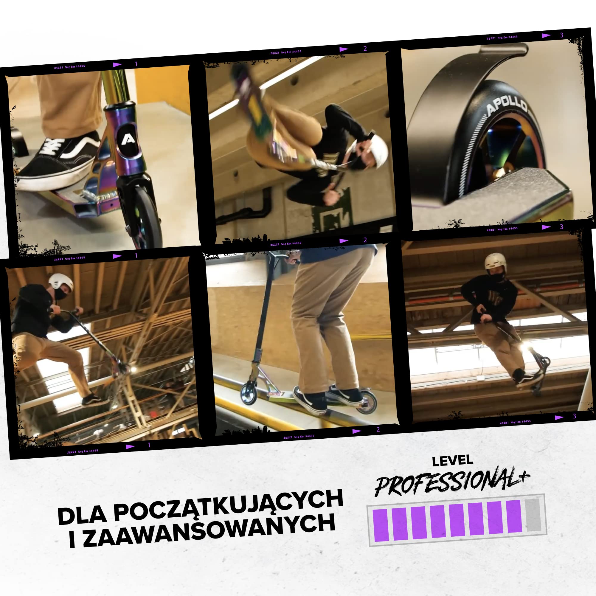 Apollo Stunt Hulajnoga Wyczynowa – Genesis Pro X Hulajnoga Profesjonalna, ABEC 9 Łożyska Kulkowe, Koła Poliuretanowe z Rdzeniem Alu, Hulajnoga do Trików
