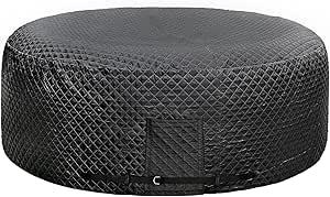 UCEDER Insulated Inflatable Hot Tub Cover, Round Spa Thermal Cover with External Heater/Pump Install Door Design,Energy-Saving and Eco-Friendly for Keeping Warm(Black,71