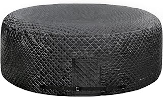 UCEDER Insulated Inflatable Hot Tub Cover,Round Spa Thermal Cover with External Heater/Pump Install Door Design,Energy-Saving and Eco-Friendly for Keeping Warm(Black, 83" D x 28" H)