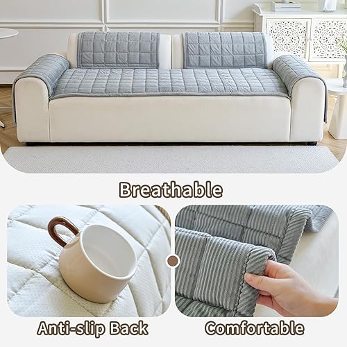 Miniatura 4 de Funda de sofá para mascota (1 unidad, gris claro, 27.6 x 59.1 pulgadas)