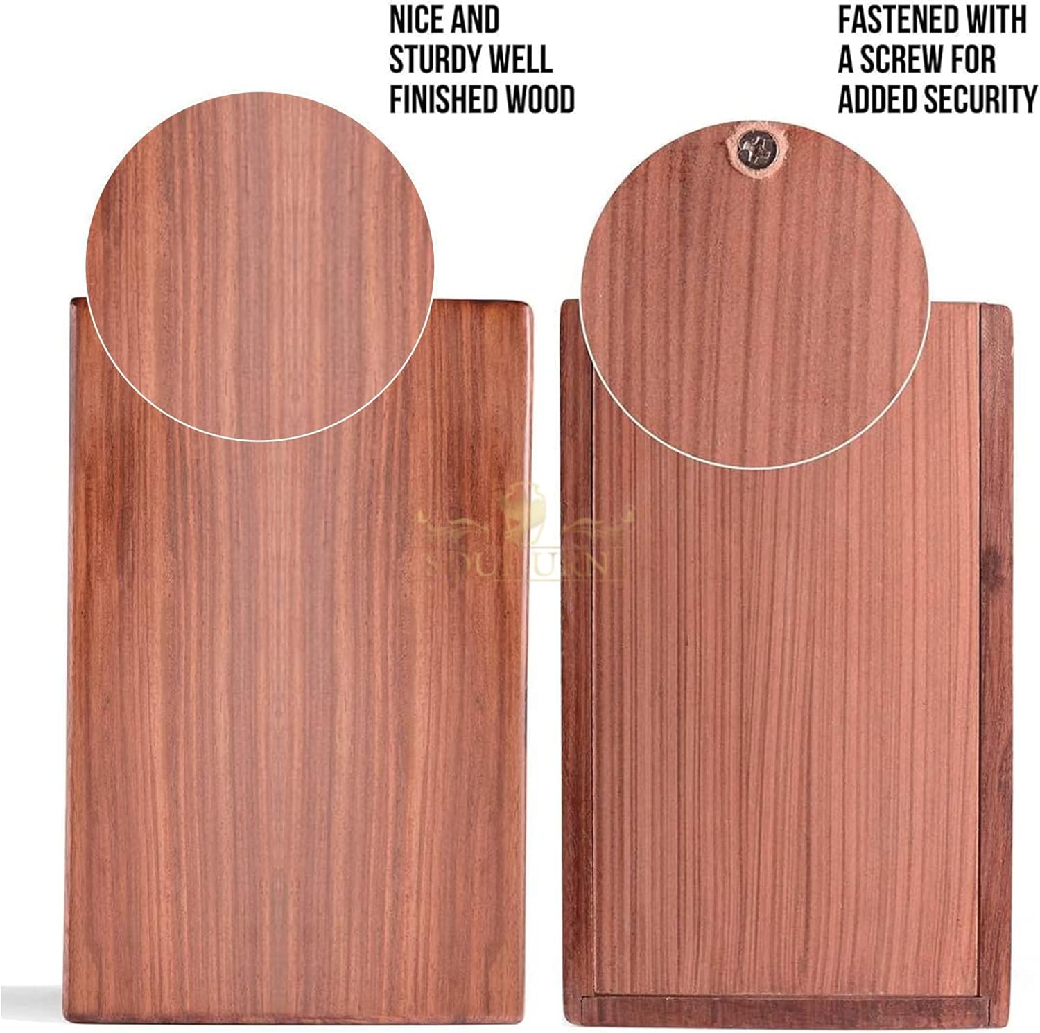 Rosewood Cremation Urn for Human Ashes Adult Male Female - Decorative Urns for Men Women - Burial Urn for Adults (Bevel Edges, Large | 200 lbs)