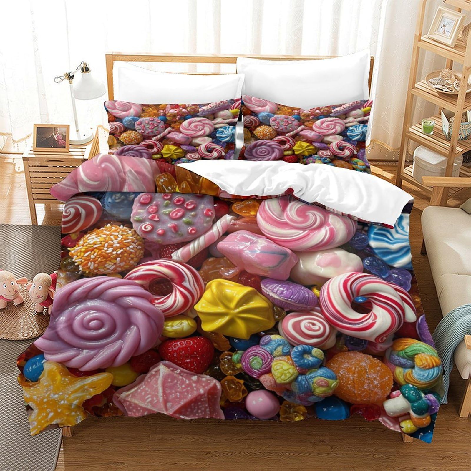 Housse de couette haut de gamme Candy en microfibre lisse pour ado