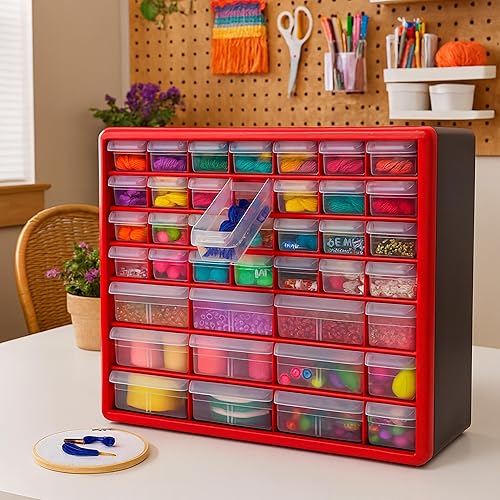 Miniatura 15 de Akro-Mils Gabinete de almacenamiento de cajones de plástico con 64 cajones para organización de garaje, organizador de cuentas, almacenamiento