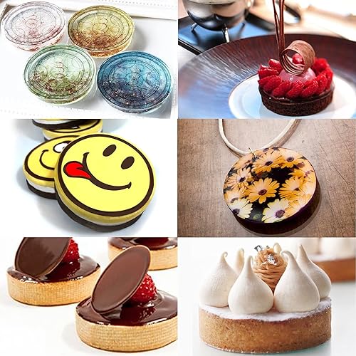 Miniatura 5 de Funshowcase Moldes de silicona para caramelos de disco redondo grande de 3 cavidades, 4 paquetes