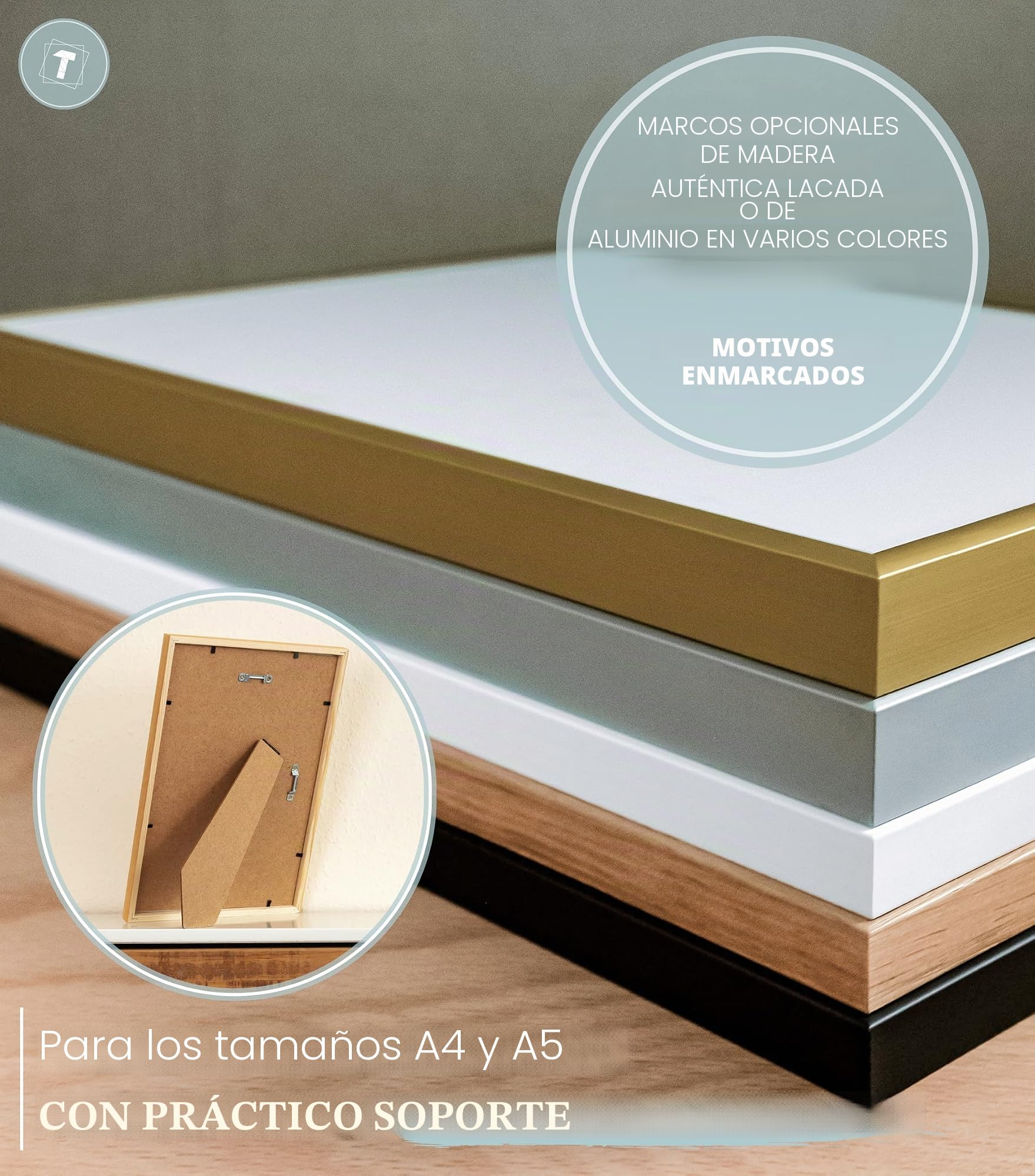 Papierschmiede® Mood Poster Set Coco blanco-negro, Cuadros enmarcados en marcos de madera negros, Living y dormitorio, 2x A3 y 4x A4, Glamour Estilo de vida Moda