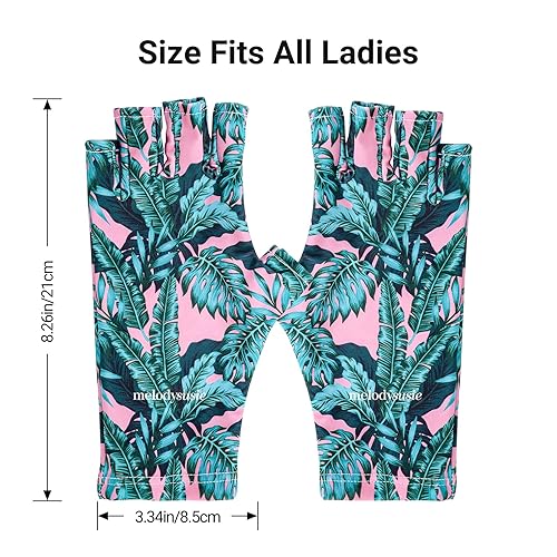 Miniatura 6 de MelodySusie Guante UV para lámpara de uñas de gel, guantes profesionales de protección UV UPF50+ para manicuras, arte de uñas, cuidado de la piel,