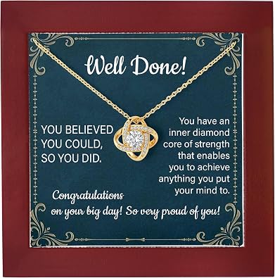 Achievement Necklace Gift for Women, Pendant with Message Card, Graduation, Promotion, Retirement, New Job, Success, Encouragement Jewelry