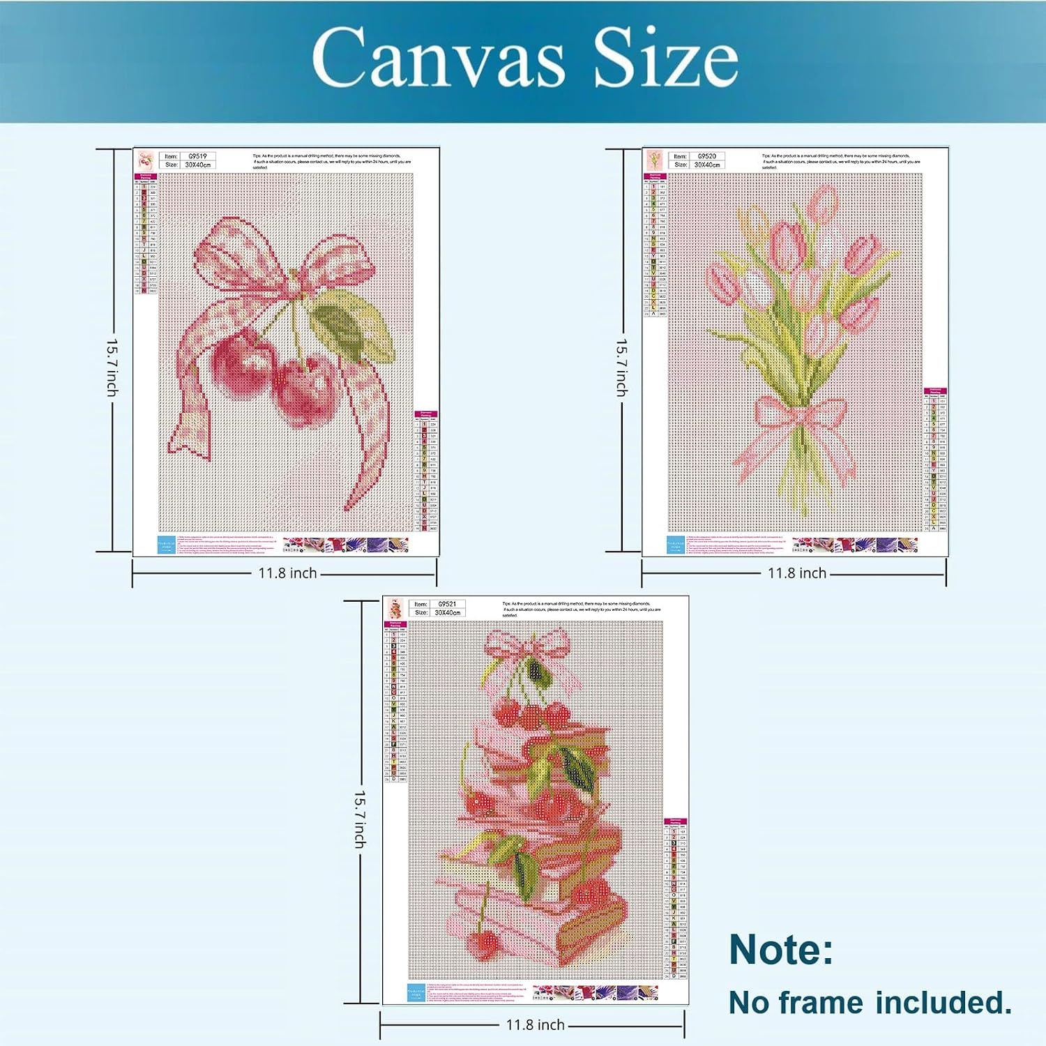 Gemozaic 3 Pack Pink Bow Diamond Art Kits for Adults, 12 x 16 Inch image 2