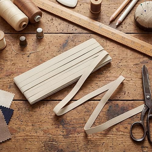 Miniatura 5 de Shappy Banda elástica para coser de punto de 1/2 pulgada x 11 yardas (beige)