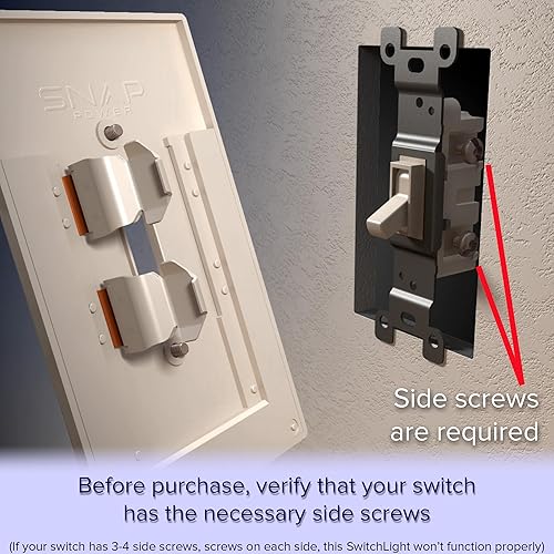 Miniatura 3 de SnapPower Luz de interruptor individual - Luz nocturna LED - para interruptores de luz de un solo polo - Placa de interruptor de luz con luces LED