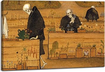 artprints1stop Canvas Print Wall Art - The Garden of Death, 1896 by Finnish Painter Hugo Simberg - 24x16 inches