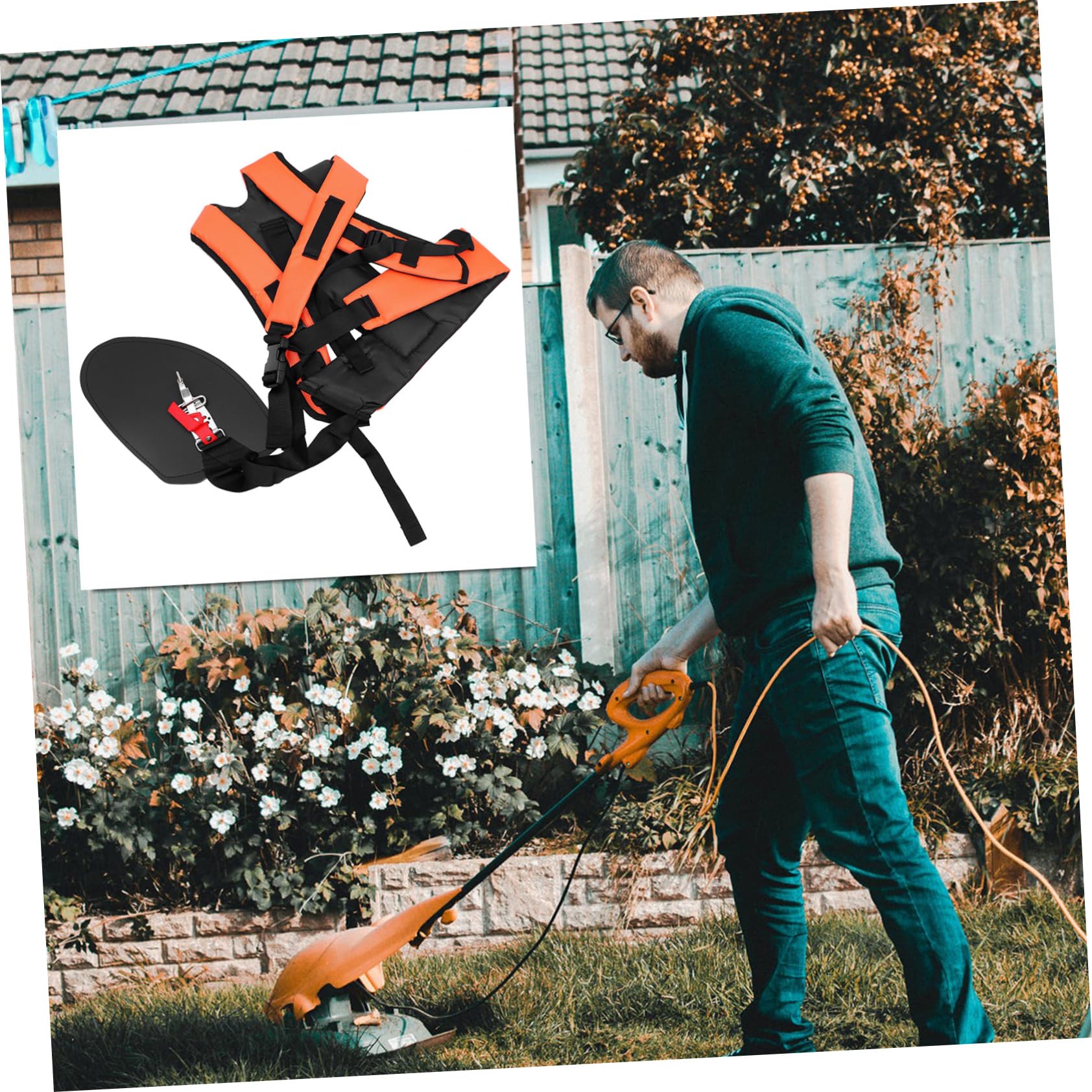 Kisangel 2Pezzi Cinghia Imbottita per Tosaerba Tracolla Ergonomica per Taglierina Tracolla Design e Resistente per Giardinaggio