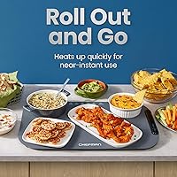 Vista 3 de Chefman Roll n’ Go Food Warming Mat, Electric Warming Tray for Buffets, Parties, Holidays, 3 Temperature Settings, Easy-Clean Silicone Mat, Roll Up
