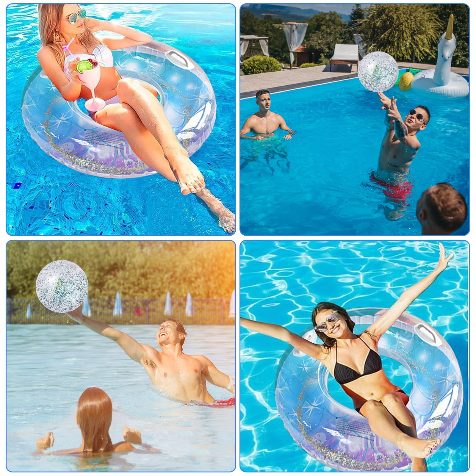 Bouée gonflable pour adulte avec poignée – Idéale pour les fêtes à la piscine – Jaune