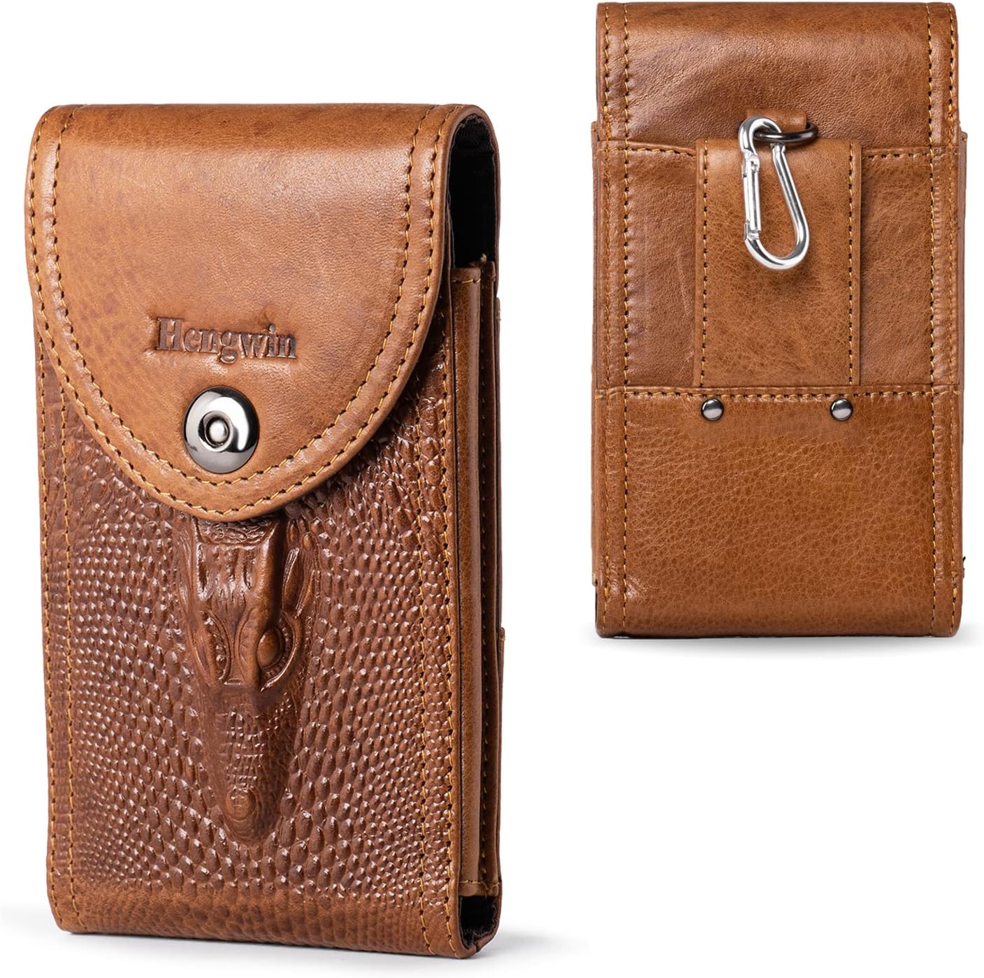 Hengwin Echt Leren Heuptas voor Mannen, Smartphone Riemclip Etui, Schouder Bumtas, Kleine