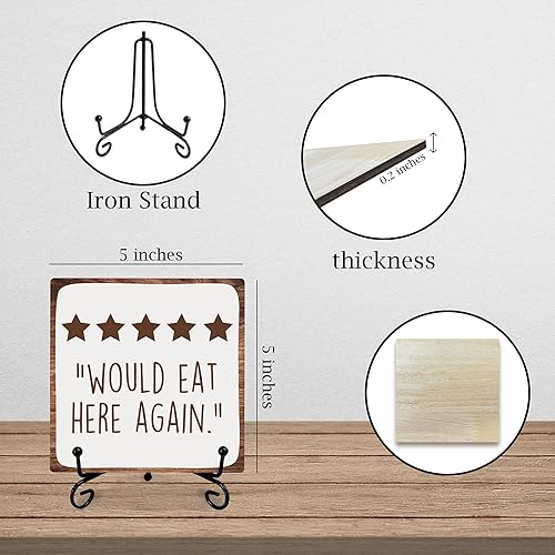 Miniatura 2 de Letrero de cocina, decoración de madera de cocina con soporte de metal, regalos para chef, casa de campo, rústico, hogar, cocina, comedor,