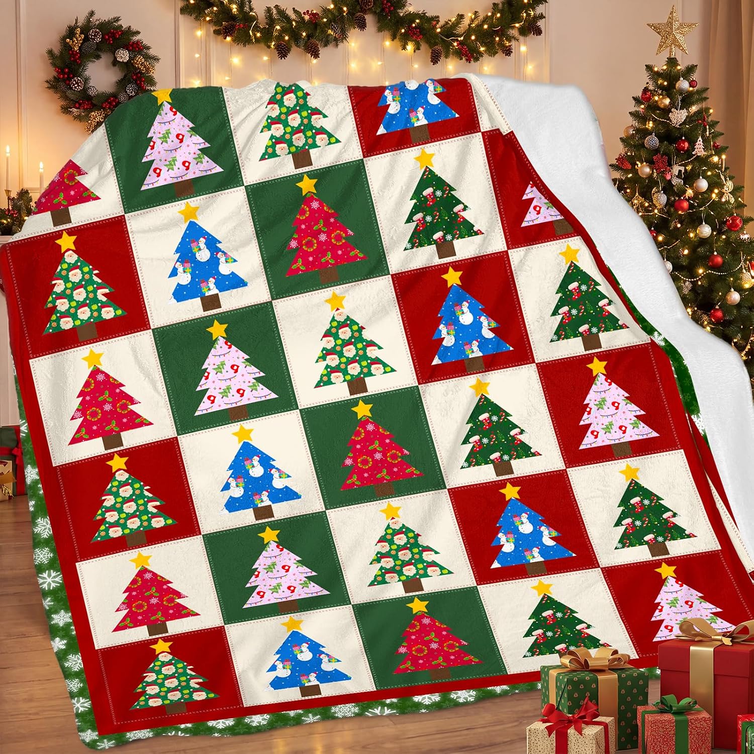 OHOIT Christmas Tree Blanket, Gifts for Women Kids Christmas, 40"×60" image 2