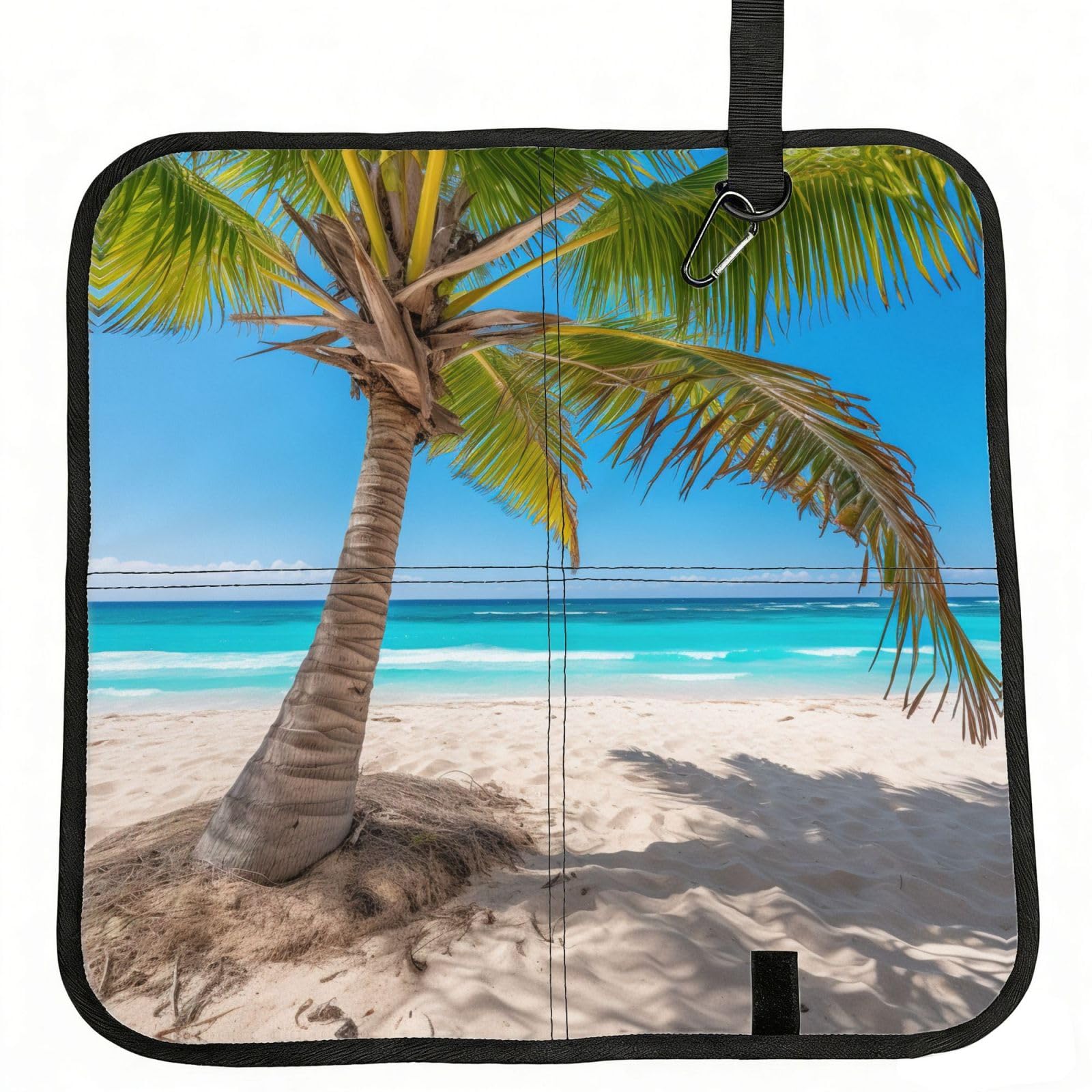YGLHBDPBF Ocean Tropical Palm Trees Print Camping seat cushion,Foldable Sitting Pads,Save Backpack Space for Hiking