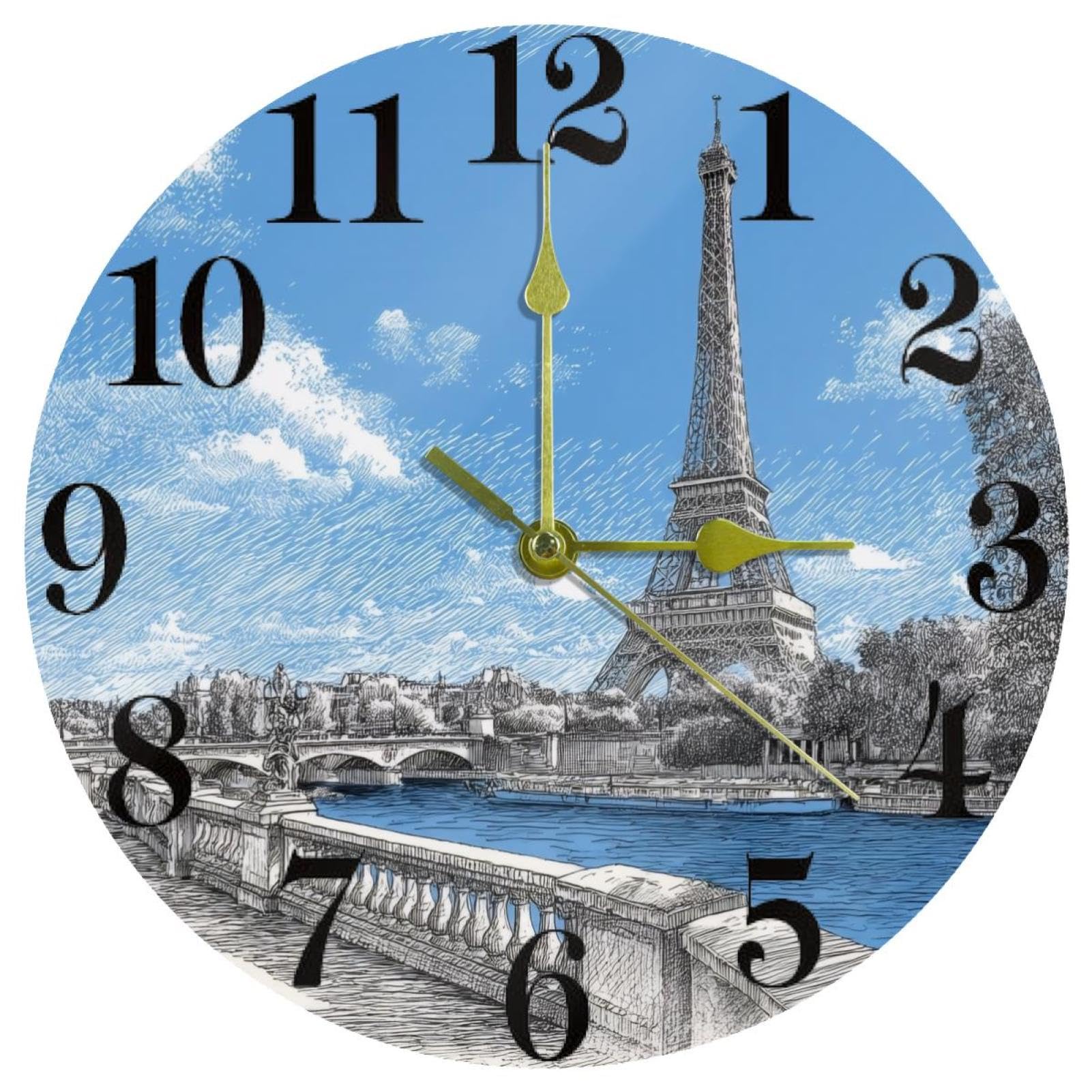 Horloge murale à quartz Blue Sky idéale pour sublimer la cuisine ou la salle de classe
