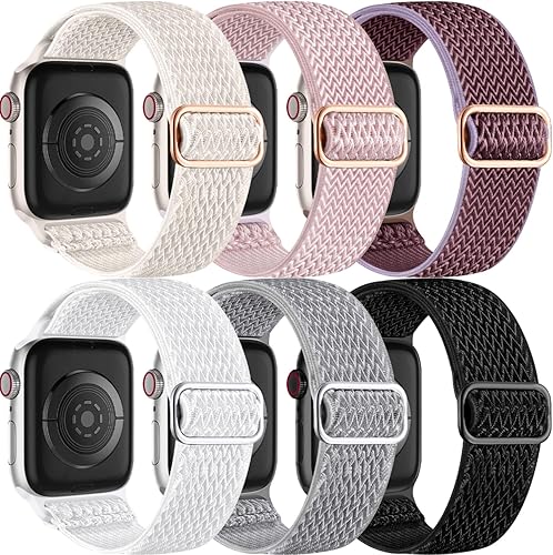 Miniatura 1 de Lerobo Paquete de 6 correas trenzadas compatibles con Apple Watch de 1.732 in 1.772 in 1.654 in 1.929 in 1.614 in 1.575 in 1.496 in, correas
