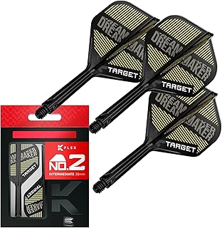 Target Darts Player Edition K Flex Flights and Shaft System | Pack of 3 Kflex All in One Flights, Player Edition Darts Accessories | K-Flex Dart Stem Short/Intermediate/Medium