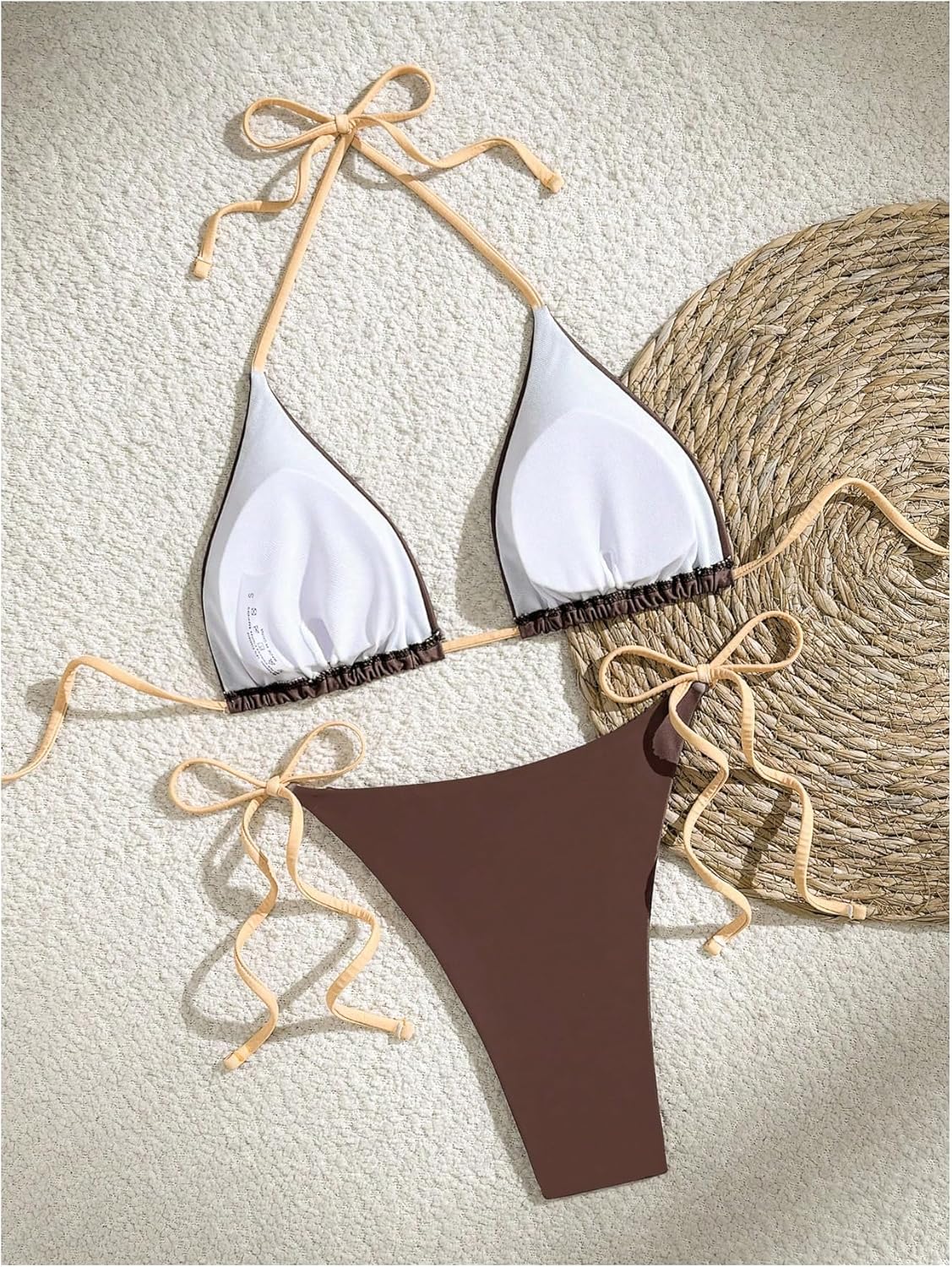 Women's Two Piece Y2K Floral Bikini Sets High Cut String Thong Bikini Triangle Halter Cheeky Bathing Suit Swimsuit - Image 3