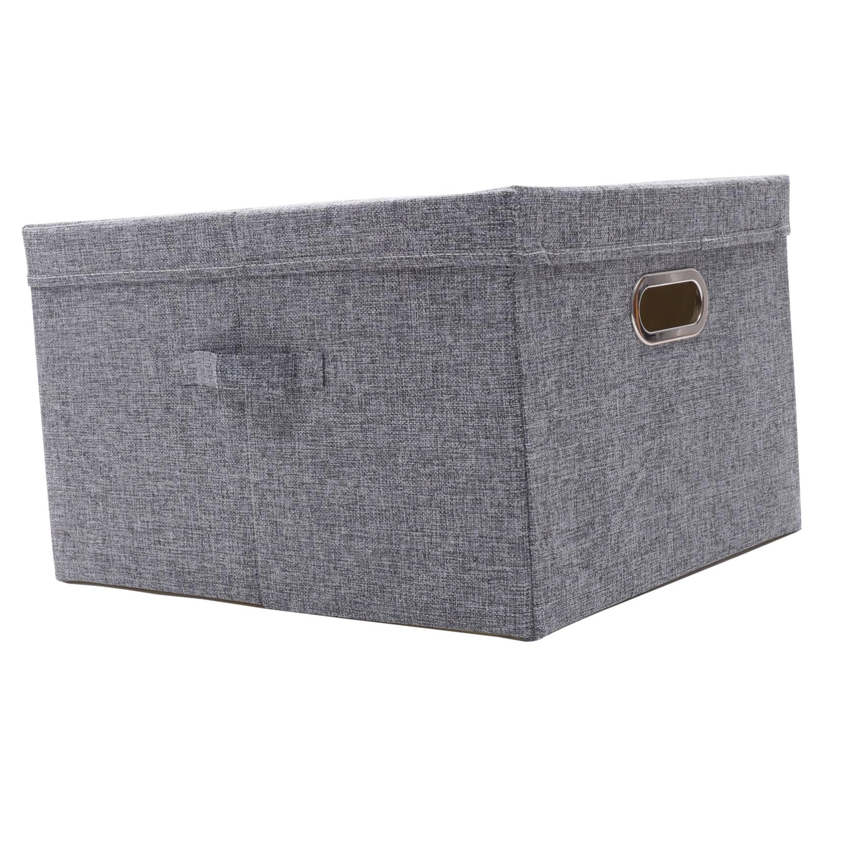 Caja de Almacenamiento de Tela con Tapa y Diseño Práctico, Contenedor de Tela para Ropa y Artículos Diversos, Capacidad Adecuada para Armario o Habitación Infantil