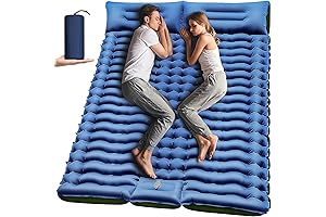 Double Sleeping Pad for Two with Built-in Pillow and Foot Pump