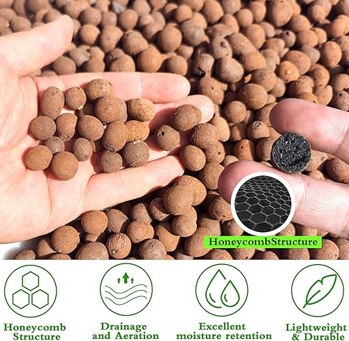 Miniatura 4 de Voulosimi Clay Pebbles - Rocas hidropónicas orgánicas de cerámica para horticultura, orquídeas, drenaje (18 libras)