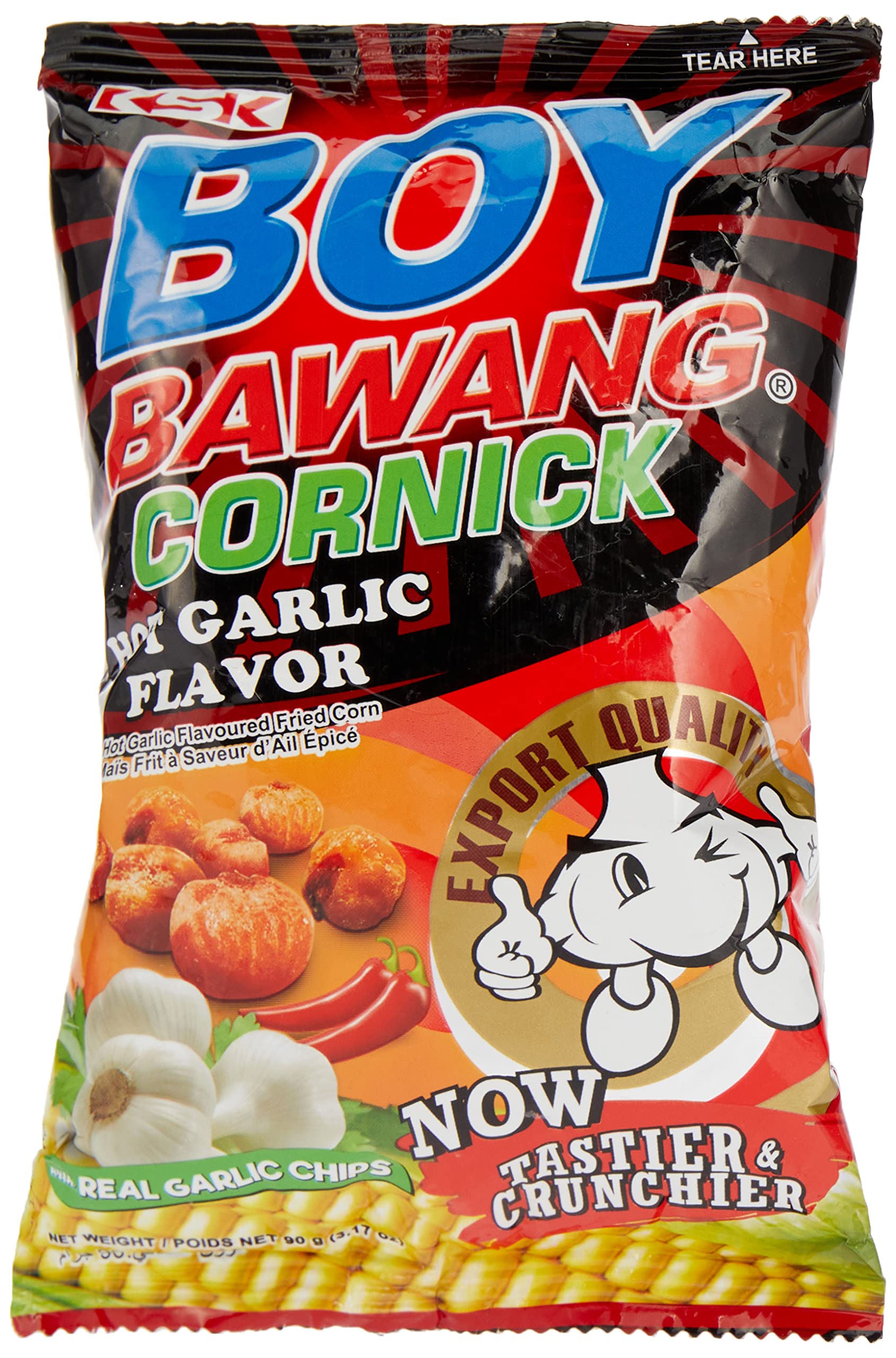 Amazon.com: Hot Garlic Flavor Cornick (Corn Snacks) - Four 3.54 oz. bags.