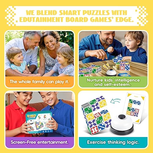 Miniatura 6 de Juego familiar a juego para niños y adultos, juegos de mesa de rompecabezas de bloques para niños y niñas de 6 a 8 a 12 años, rompecabezas de