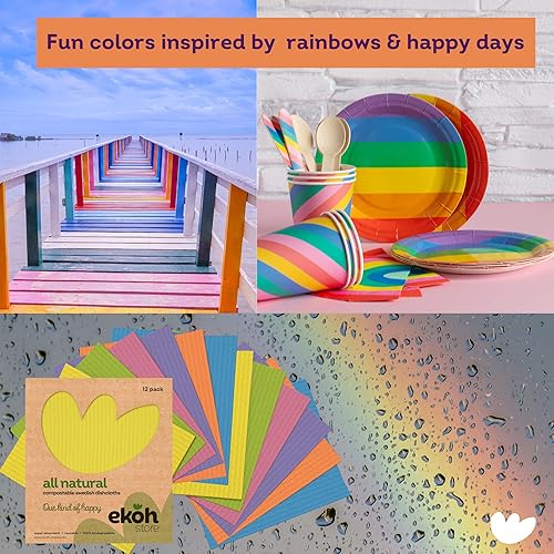 Miniatura 6 de EKOH - Paños de cocina suecos para cocina, paño de esponja ecológico, paños de limpieza absorbentes reutilizables para lavar platos, alternativa a