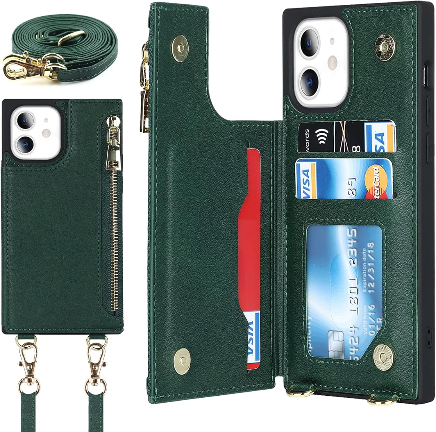 Jaorty Crossbody Wallet Case for iPhone 11 with Card Slot