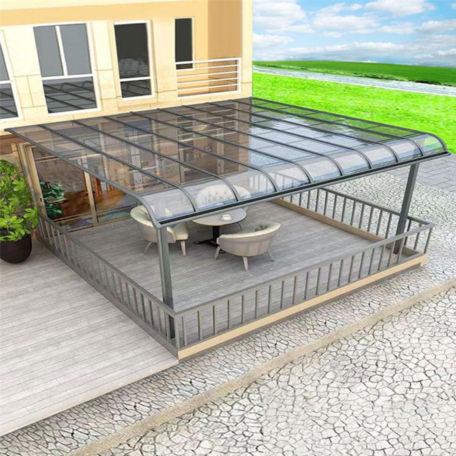 Plaque de toiture en polycarbonate transparent de 4mm pour abri de jardin