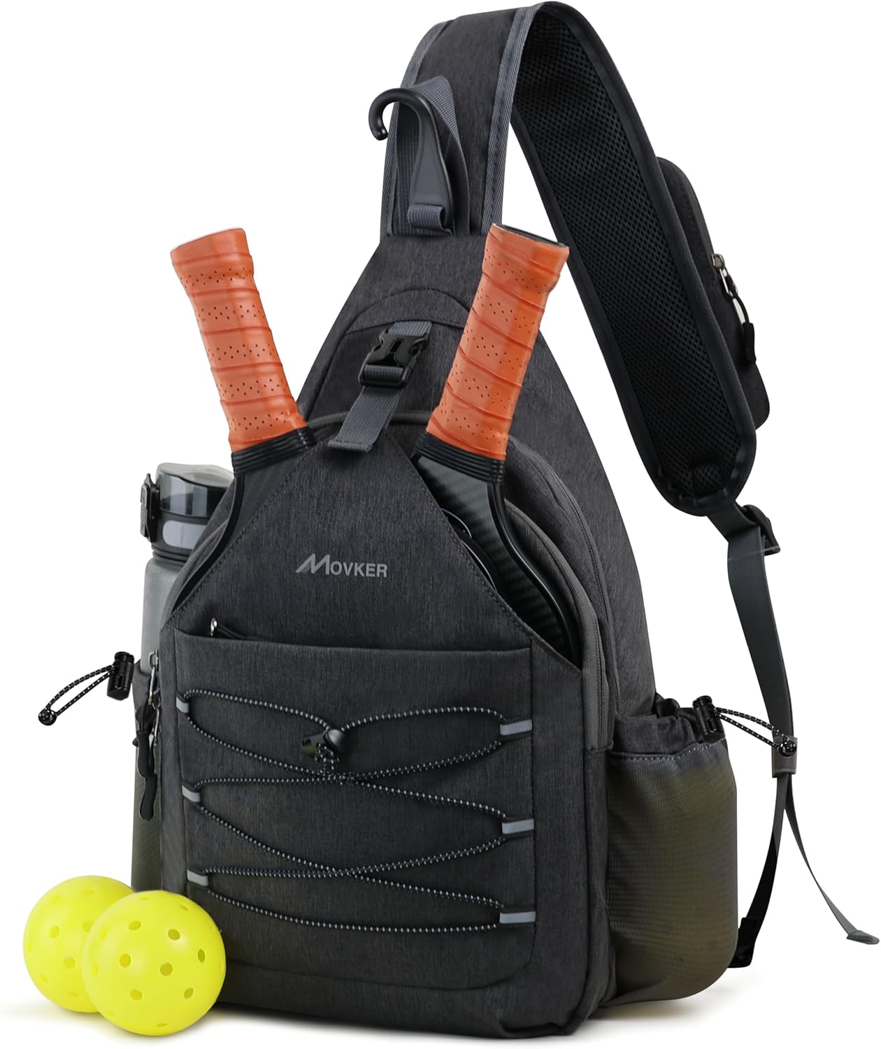 Bolsa de pickleball para mujeres y hombres, mochila cruzada para tenis con correa de hombro ajustable, gancho para valla y cubierta de paletas,