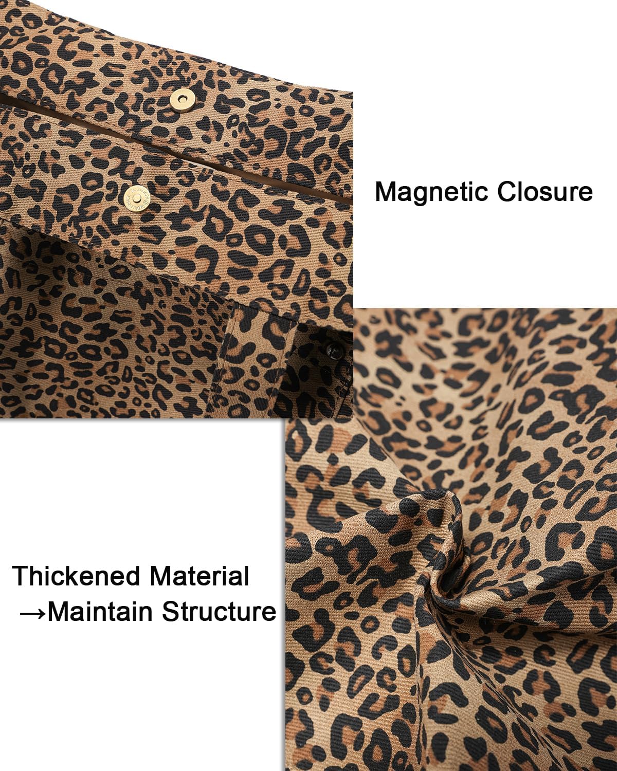 Leopard Tote Bag for Women, Cheetah Print Purse, Large Canvas Slouchy Shoulder Bags, Work Top Handle Summer Handbag