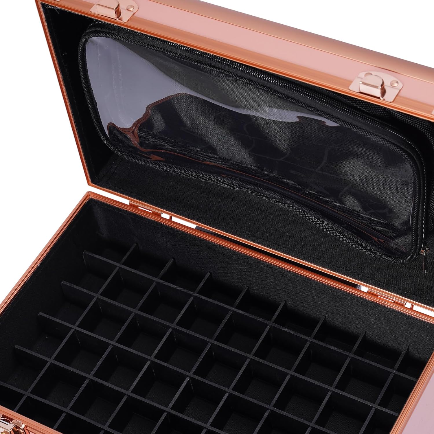 Professional Rolling Makeup Train Case with Drawers, Large Cosmetic Trolley with Locks, Cosmetics Storage Organizer Make up Case for Travel Makeup/Nail Art/Hair Styling (gold)