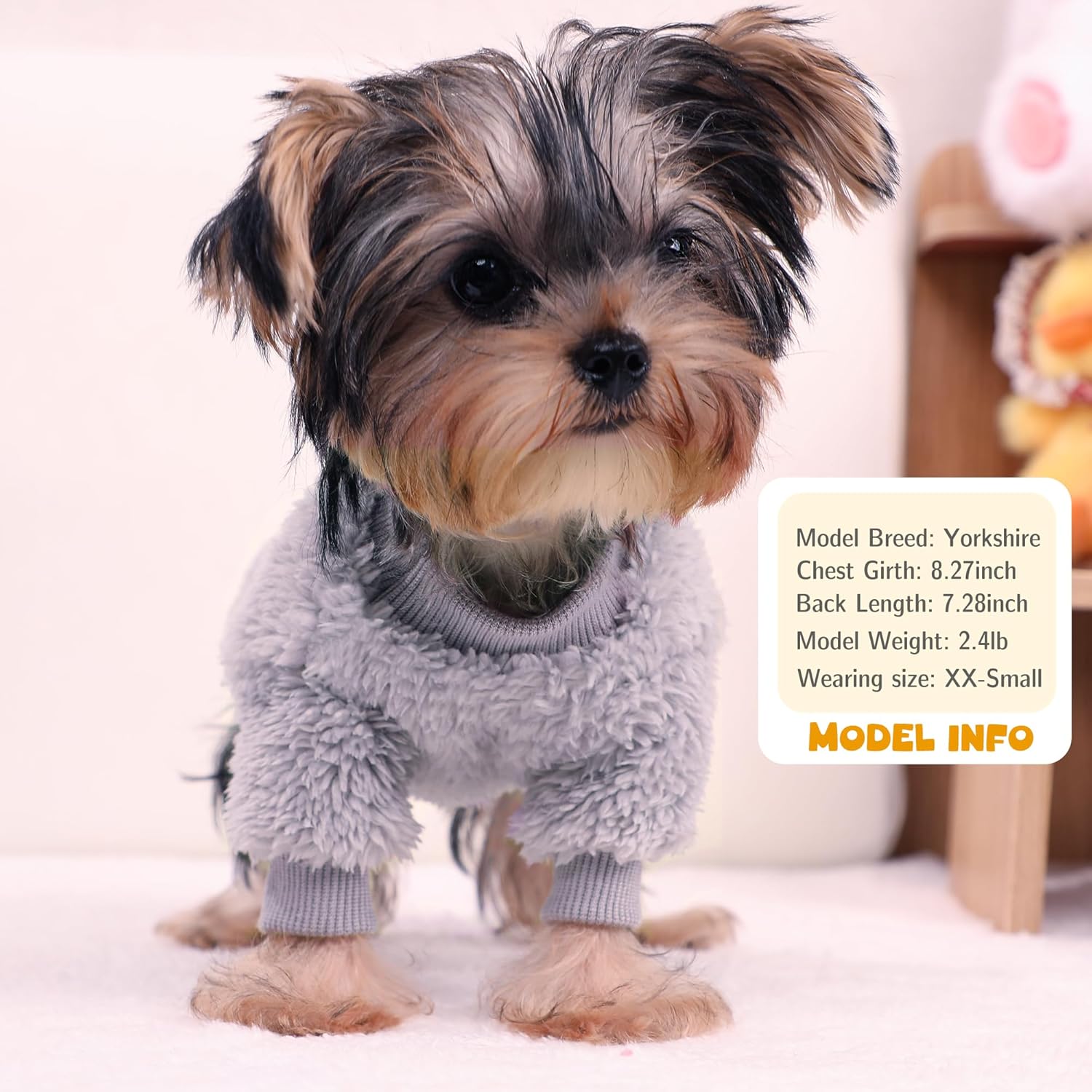 Dog Sweaters for Small Dogs, Warm Fleece Puppy Sweater for Teacup Yorkie Chihuahua Clothes Boy Male, Cute 2 Pack XXS Dog Clothes Winter Soft Pet Sweatshirt Apparel, Navy Blue+Grey - Image 9