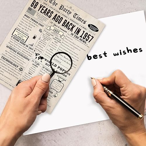 Miniatura 3 de Tarjeta de cumpleaños 68, divertidos regalos de cumpleaños 68 para mujeres y hombres, decoraciones de cumpleaños retro para 68 años de edad, mamá,