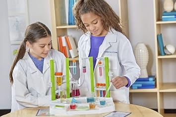 Thames & Kosmos Ooze Labs Chemistry Station Science Experiment Kit, 20 Non-Hazardous Experiments Including Safe Slime, Chromatography, Acids, Bases & More, Multi-Color