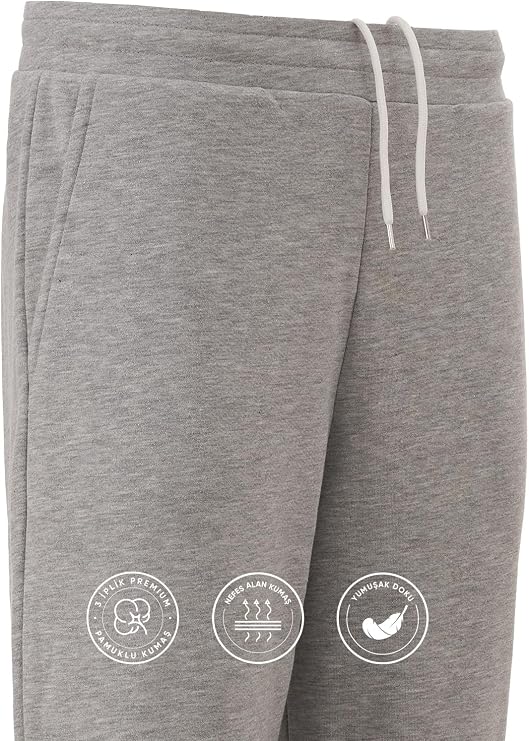 3 Thread Cotton Men's Jogger Tracksuit Bottoms Relax Fit Regular Comfortable Mold with String Pocket Soft Button Elastic Tight Leg