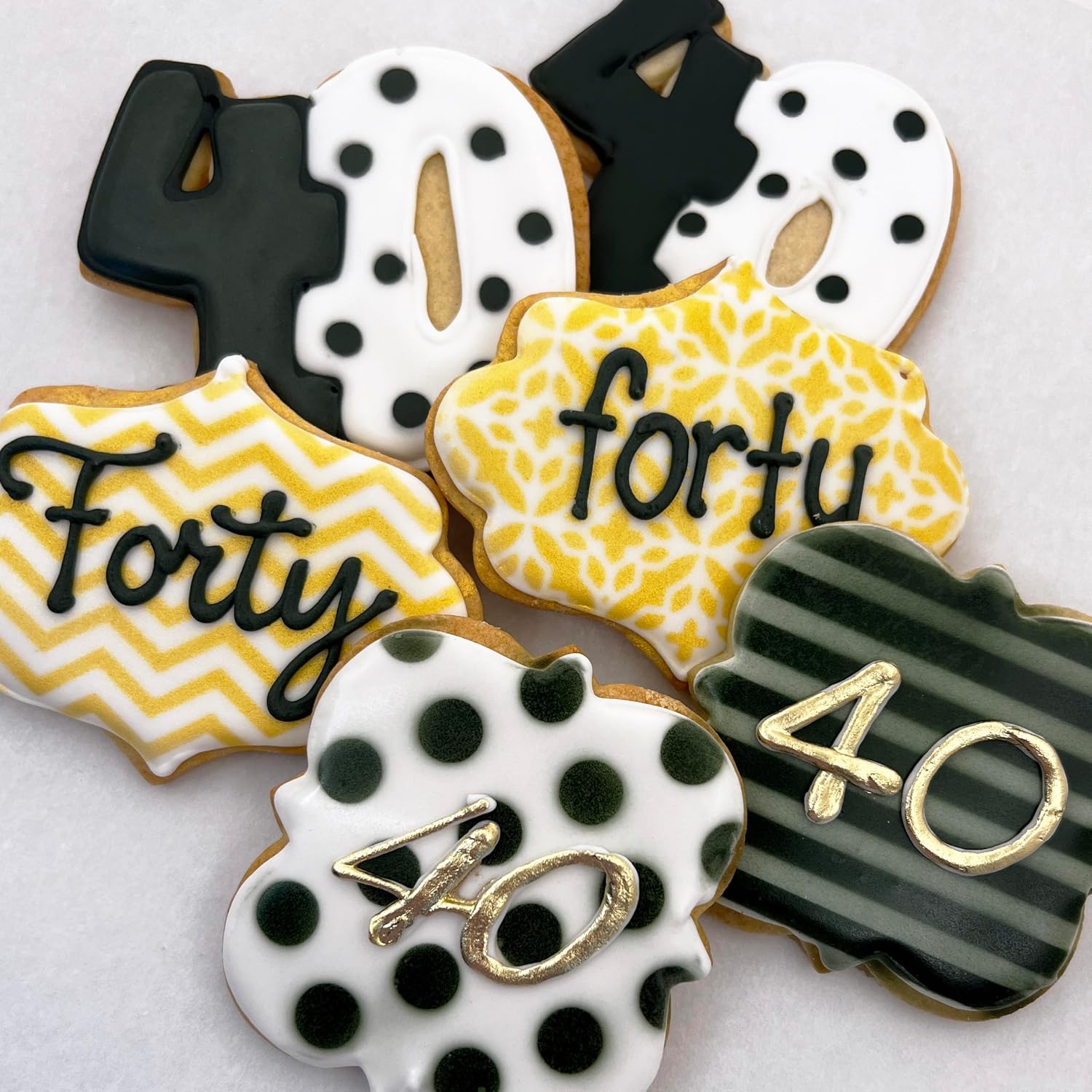 Custom Age Birthday Cookies- Set of 6 Crunchy Shortbread Cookies Individually Wrapped by BakersDozenToGo