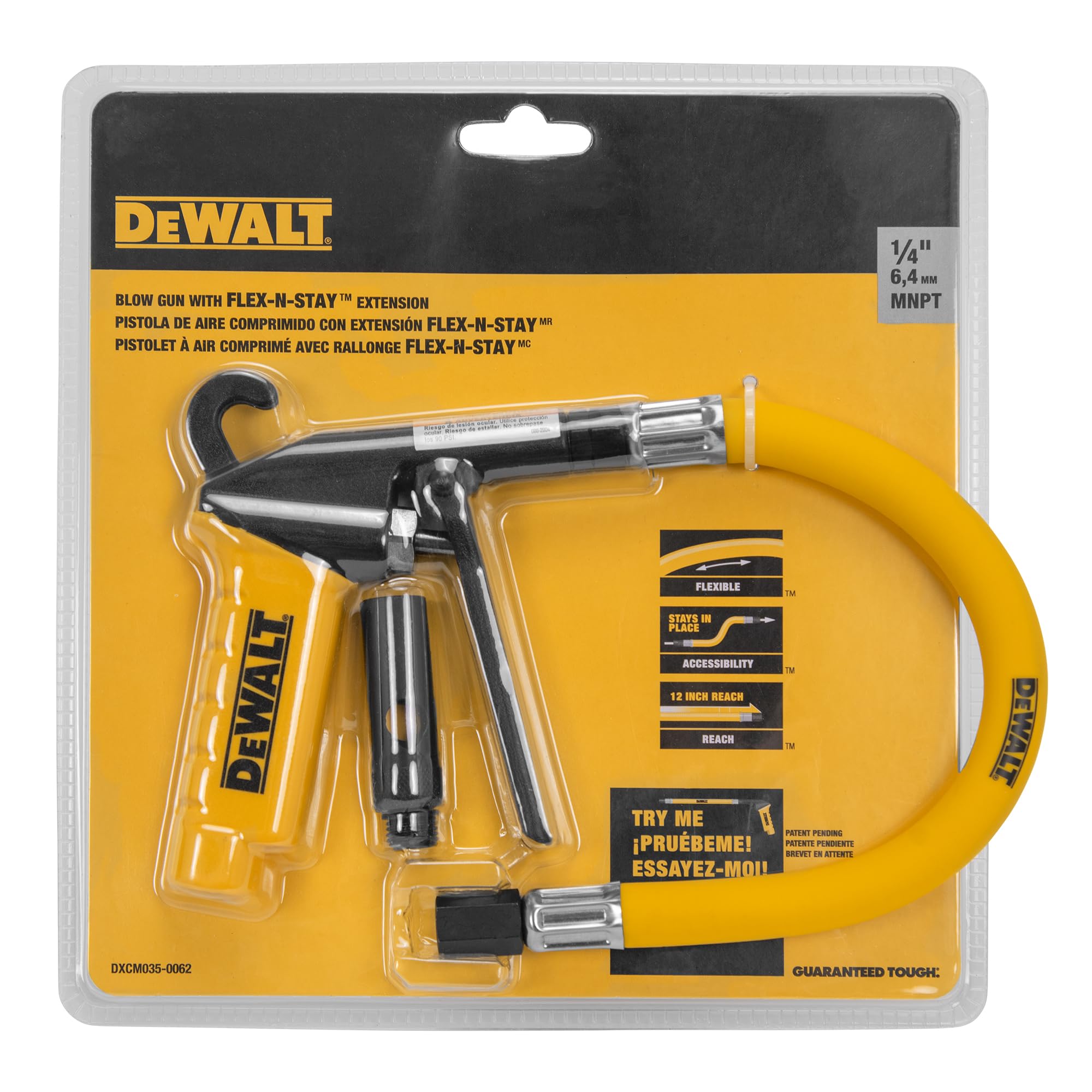 Pistola de soplado Flex N Stay con extensión de 12 pulgadas