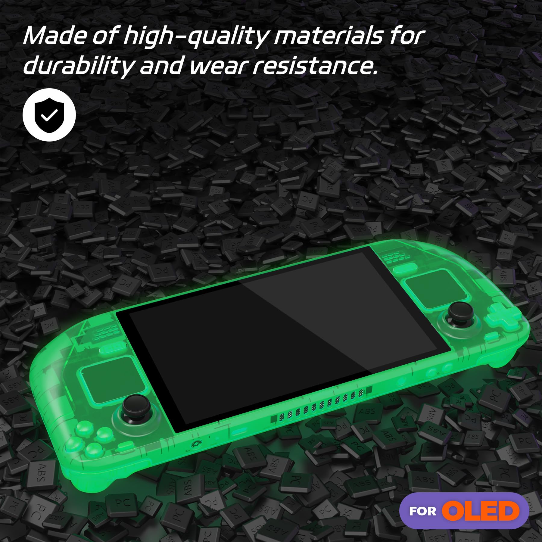 eXtremeRate Cover Custodia Tasti Pulsanti per Steam Deck OLED,Scocca Case Frontale Posteriore Trackpad DIY Ricambio per Steam Deck OLED Console(Senza Console)-Trasparente Illuminare