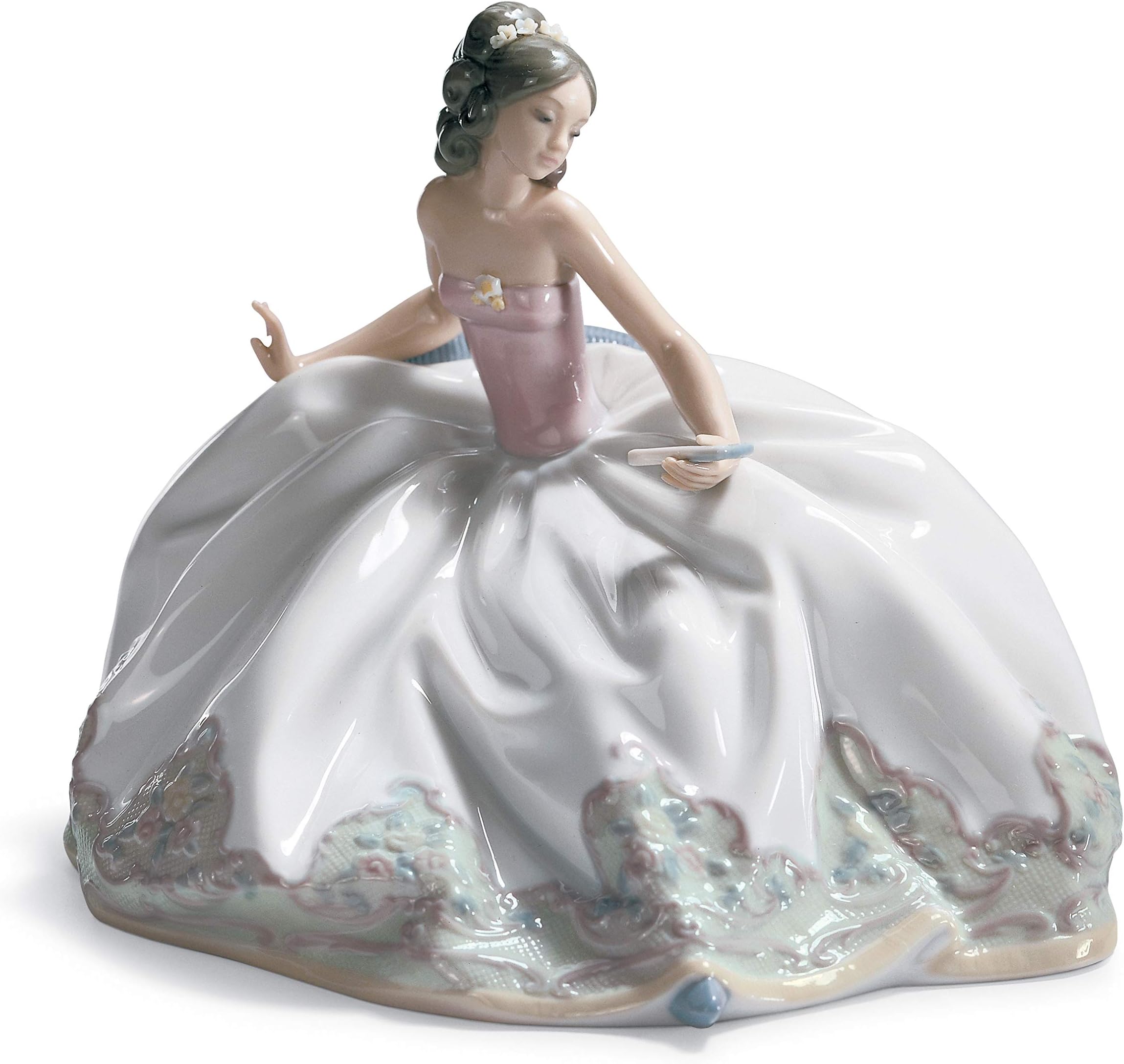 Porcelain Women Figurine at The Ball. Decorative Porcelain Women Figurine.