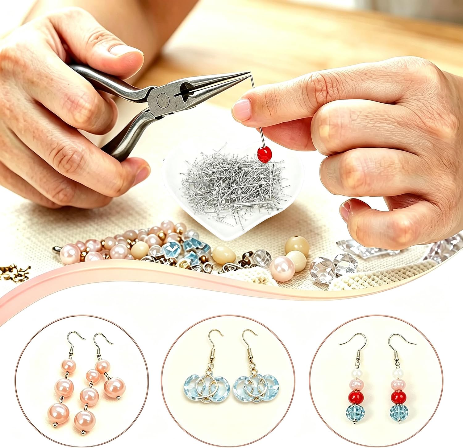Straight Flat Pins 1.2 Inch Jewelry Making 200Pcs 30mm Eye Head Pin