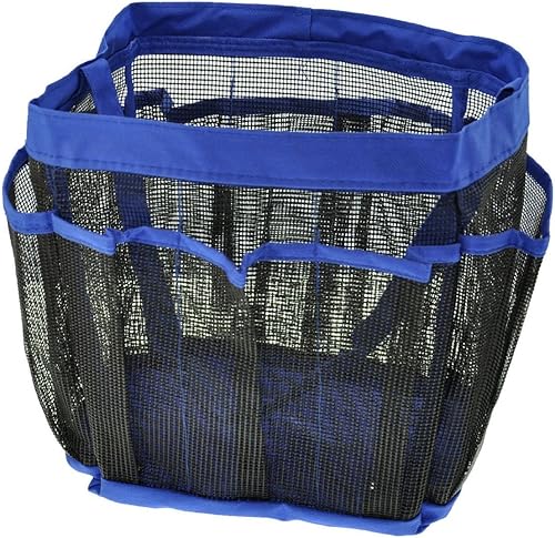 Miniatura 6 de eoocvt Organizador de ducha de malla, 8 bolsillos, de secado rápido, bolsa de aseo para baño, organizador de ducha, accesorios (negro)