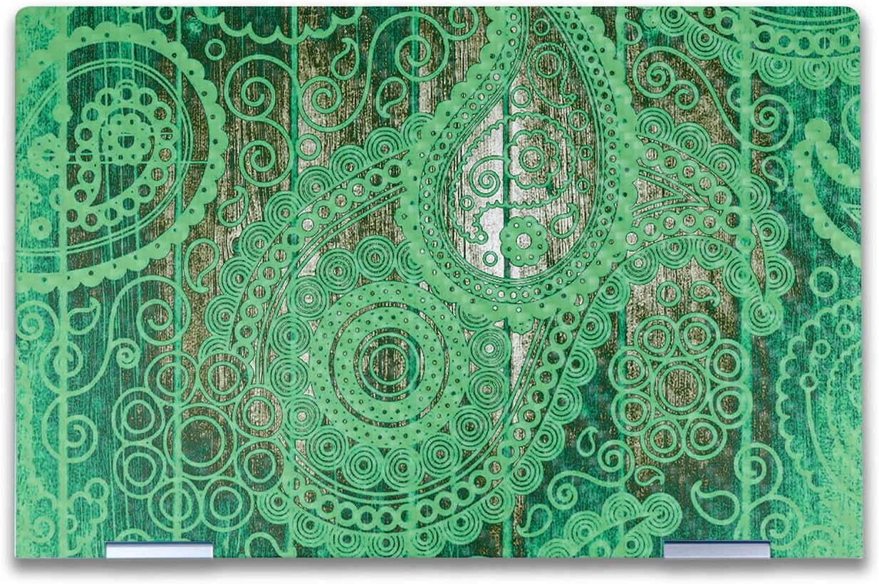 Carbon Fiber Laptop Skin Compatible with HP Envy x360 14” (2023) - Vintage Paisley - Premium 3M Vinyl Protective Wrap Decal Cover - Easy to Apply | Crafted in The USA by MightySkins